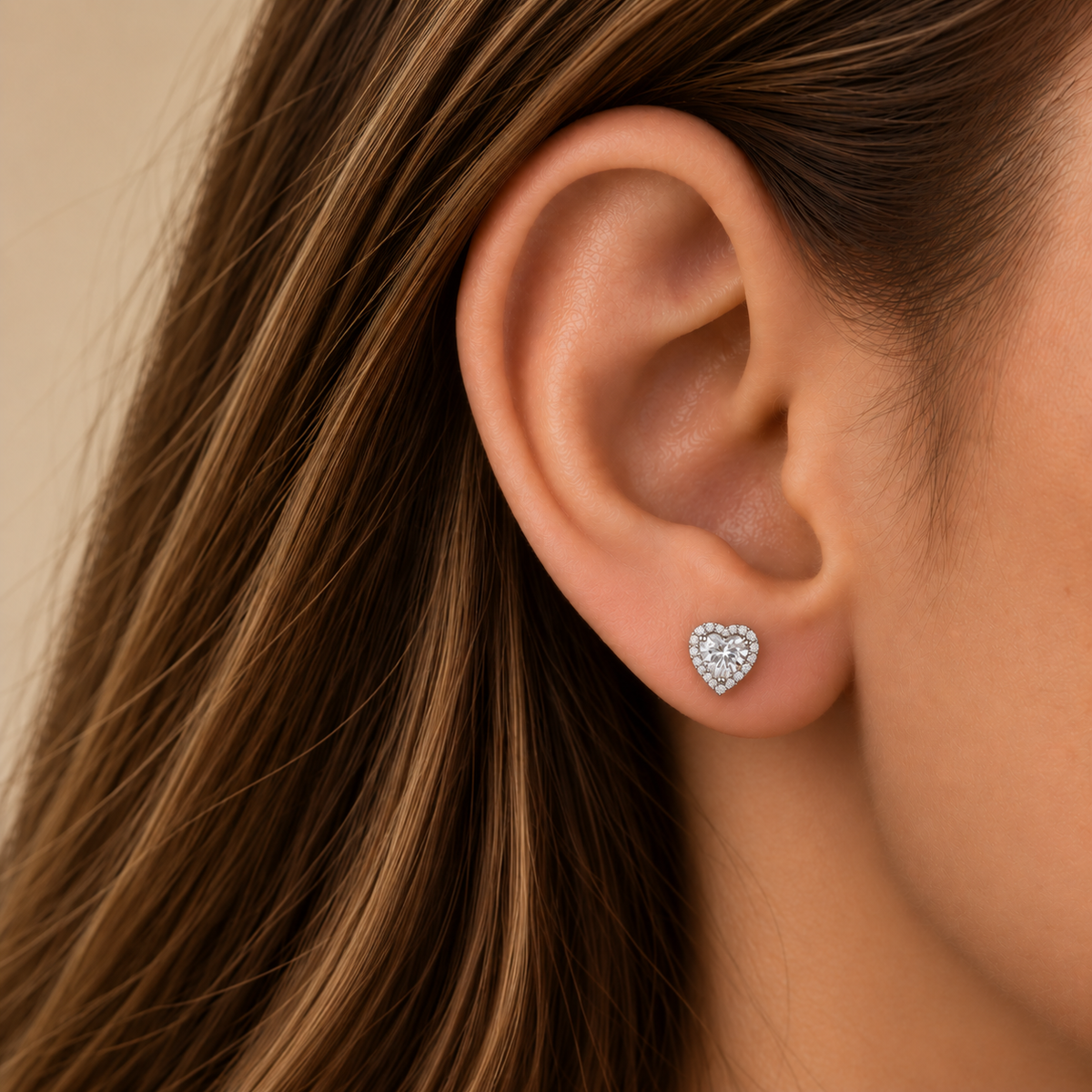 aretes cristal corazón